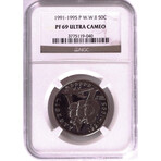 1991 - 1995 P WW II .50 Cent Piece  NGC PROOF 69 ULTRA CAMEO