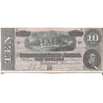 1862 $100 CSA "LOAN" bond + 1864 $ 10 CSA note Excellent condition