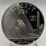 1994 Vietnam Vererans Memorial Proof Silver Dollar