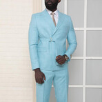 Logan 2-Piece Slim Fit Suit // Aqua Blue (Euro: 54)