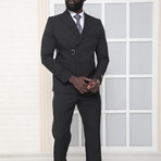 Logan 2-Piece Slim Fit Suit // Black Stripe (Euro: 44)