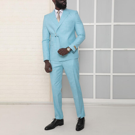 Logan 2-Piece Slim Fit Suit // Aqua Blue (Euro: 44)