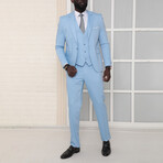 3-Piece Slim Fit Suit // Light Blue (Euro: 58)