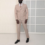 2-Piece Slim Fit Belt Suit // Beige Melange (Euro: 44)