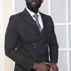 Logan 2-Piece Slim Fit Suit // Black Stripe (Euro: 44)