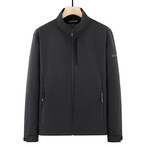 Fleece Lined Zip Up Jacket // Black (S)