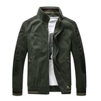 High Neck Zip Up Jacket V2 // Dark Green (4XL)