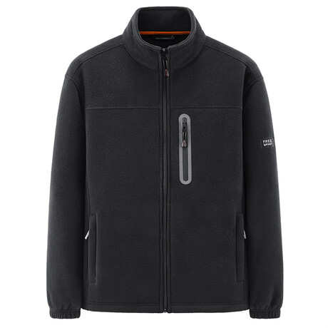 Fleece Zip Up Jacket // Black (XS)