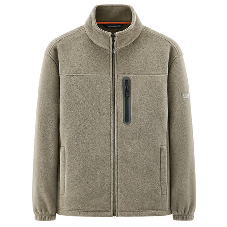 Fleece Zip Up Jacket // Khaki (XS)