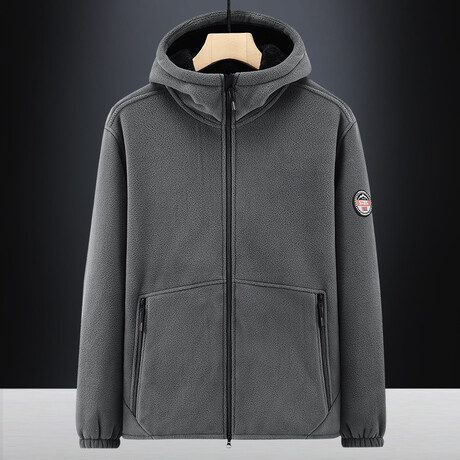 Fleece Zip Up Hoodie // Gray (XS)