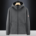 Fleece Zip Up Hoodie // Gray (M)