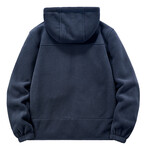 Fleece Zip Up Hoodie // Navy Blue (XS)
