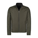 Quilted Details Racer Jacket // Black Matte + Green Interior (S)