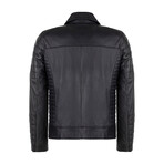 Leather Biker Jacket // Black (S)