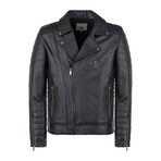 Leather Biker Jacket // Black (S)