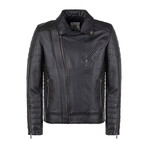 Leather Biker Jacket // Black (S)