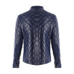 Racer Quilted Jacket // Navy Blue (S)