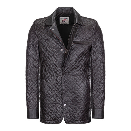 Leather Quilted Jacket // Black (S)