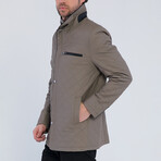 Quilted Jacket // Beige + Black (S)