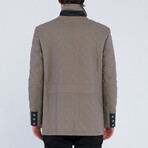 Quilted Jacket // Beige + Black (S)