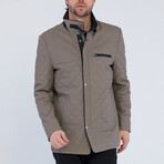 Quilted Jacket // Beige + Black (S)