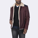 Plush Collar Jacket // Burgundy +Navy Blue (S)