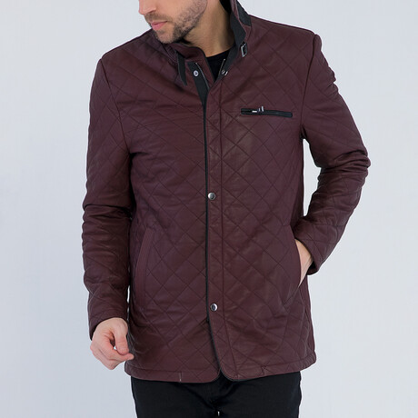 Quilted Jacket // Burgundy + Black (S)