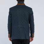 Quilted Jacket // Blue Oil + Brown (S)