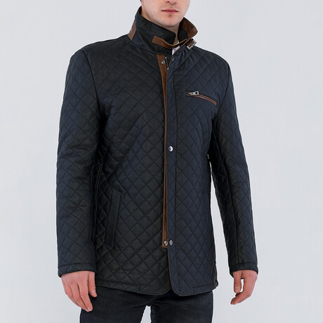 Quilted Jacket // Black + Brown (S)