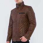 Quilted Jacket // Brown + Black (S)
