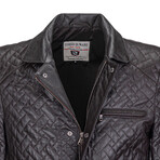 Leather Quilted Jacket // Black (S)