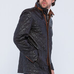 Leather Quilted Jacket // Brown + Tan Details (S)