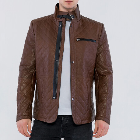 Quilted Jacket // Brown + Black (S)