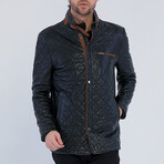Quilted Jacket // Bright Black + Brown (S)