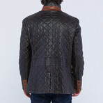 Leather Quilted Jacket // Brown + Tan Details (S)