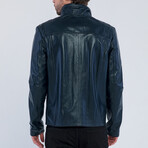 Leather Raer Jacket // Navy Blue (S)