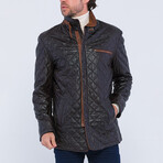 Leather Quilted Jacket // Brown + Tan Details (S)