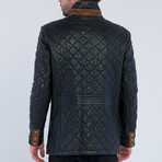 Quilted Jacket // Bright Black + Brown (S)