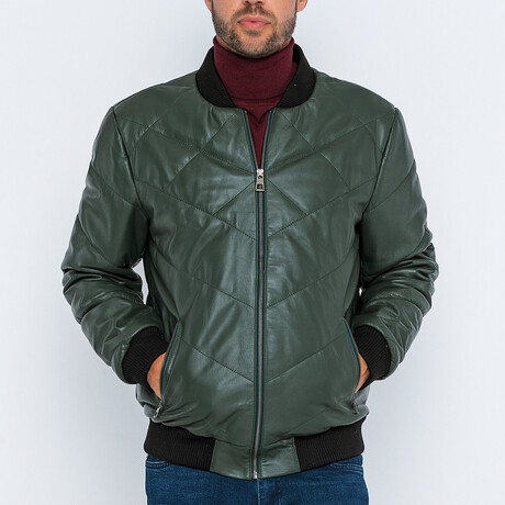 Bomber Quilted Jacket // Green (S)