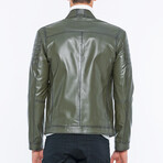 Utility Leather Jacket // Green (S)
