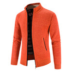 Hoodie Zip Up Cardigan // Orange (M)