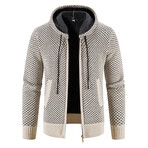 Hoodie Zip Up Cardigan // White // Style 2 (XS)