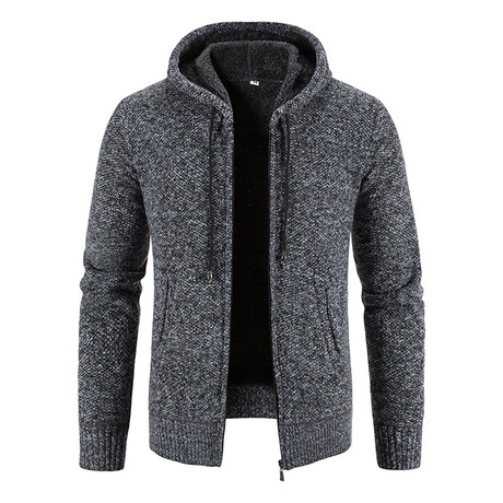 Hoodie Zip Up Cardigan //Dark Gray (XS)