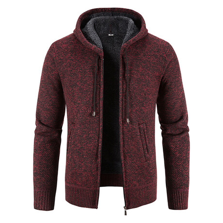 Hoodie Zip Up Cardigan //Burgundy (XS)
