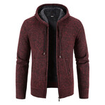 Hoodie Zip Up Cardigan //Burgundy (XS)