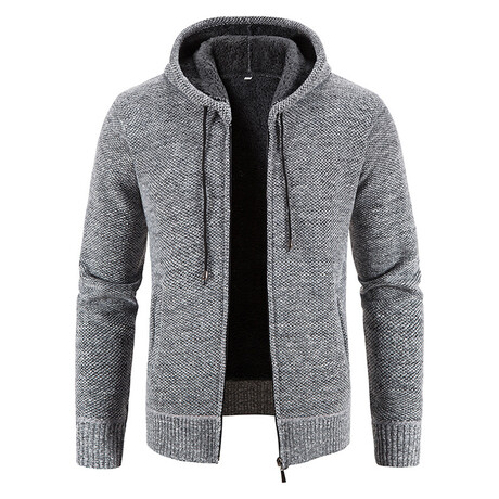 Hoodie Zip Up Cardigan //Light Gray (XS)