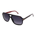 Mens 302/S-OIT Aviator Sunglasses // Black Red + Grey gradient