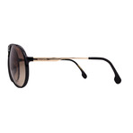 Mens 1034/S-807- Aviator Sunglasses // Black + Brown gradient