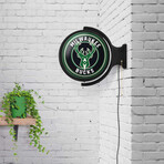 Milwaukee Bucks // Rotating Lighted Wall Sign (Style: Original)