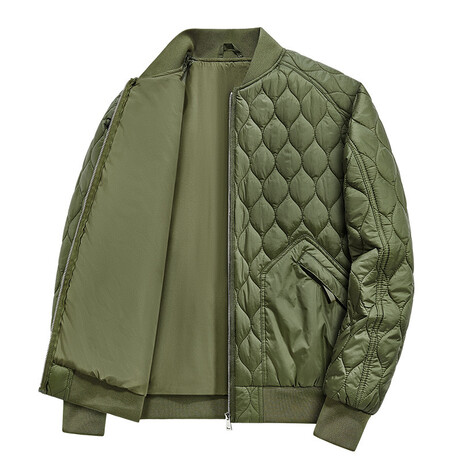 Quilted Bomber Jacket // Green (L)